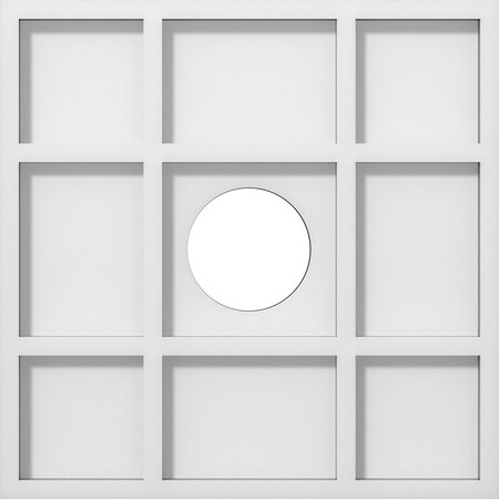 Ekena Millwork Rubik Architectural Grade PVC Contemporary Ceiling Medallion, 12"OD x 3"ID x 4"C x 1"P CMP12RK-03000